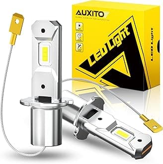 AUXITO H3 LED Bulb, 16,000LM 600% Super Brighter, 10 Years Lifespan, 1:1 Size Plug-n-Play, 100% Perfect Installation, H3 LED Fog Lighr Bulb for Fog Lamp, DRL, Canbus Ready, Pack of 2
