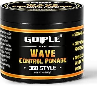 Natural Wave Pomade for Men Strong Hold, Easy Wash 360 Wave Training Hair Cream, Waves Grease for Men Promotes Layered Waves, Moisture, Control and Silky Shine 4oz