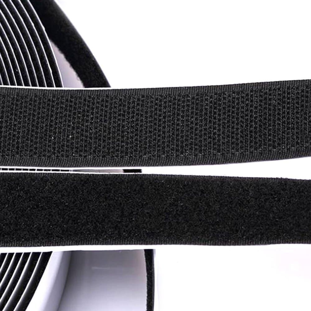 Self Adhesive Tape 0.8"Self Adhesive Black Hook and Loop 5 Yards Sticky Back Tape Reusable Fabric Fastener, 16.4 Feet