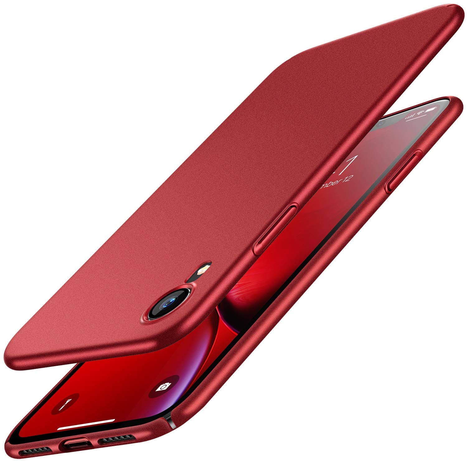 RANVOO iPhone XR Case, Slim Fit Ultra Thin [Snap On] Matte Finish Anti-fingerprints Hard Case Protective Cover Case for iPhone XR, 6.1"(Red)