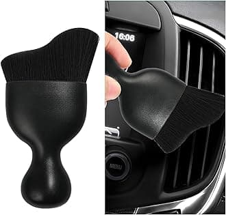 Car Interior Dust Brush, Soft Scratch Free Auto Detailing Brushes, Universal Vehicle Interior Cleaning Tool for Automotive Dashboard, Air Vents, Leather(Black)