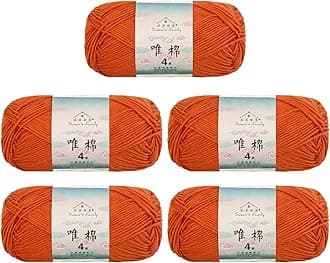 Susan's Family 4 ply 60% Cotton 40% Acrylic Yarn - Soft & Durable - 5 x 50g (1.76oz) - 655 Yards for Knitting & Crocheting - Baby Blankets, Amigurumi, Sweaters & More