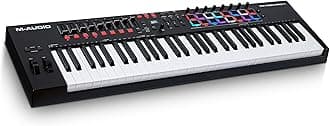 M-Audio Oxygen Pro 61 – 61 Key USB MIDI Keyboard Controller With Beat Pads MIDI assignable Knobs Buttons & Faders and Software Suite Included Black 61 Keys