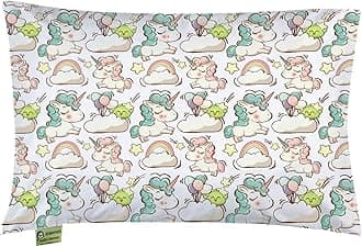 Toddler Pillow with Pillowcase - My Little Dreamy Pillow - Organic Cotton Toddler Pillows for Sleeping, Kids Pillow, Travel Pillows for Sleeping, Mini Pillow, Toddler Bed Pillows (Unicorn Dreams)