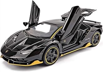 Magicwand® 1:32 Scale Die-Cast Metal Centenario Car LP 770-4 with Openable Doors and Pull Back Action【Pack of 1】【Black】