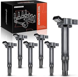 A-Premium Ignition Coil Packs Compatible with Toyota, Lexus & Lotus Vehicles - Camry 4Runner Avalon Highlander RAV4 Tundra Sienna GS350 GS450h IS250 - V6 2.5L 3.0L 3.5L 4.0L, Set of 6, #90919-A2007