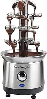 Nostalgia CFF1000 2-Pound Capacity Stainless Steel Cascading Chocolate Fondue Fountain