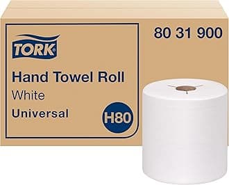 Tork Paper Hand Towel Roll White H80, Universal, 100% Recycled Fiber, 6 Rolls x 800 ft, 8031900