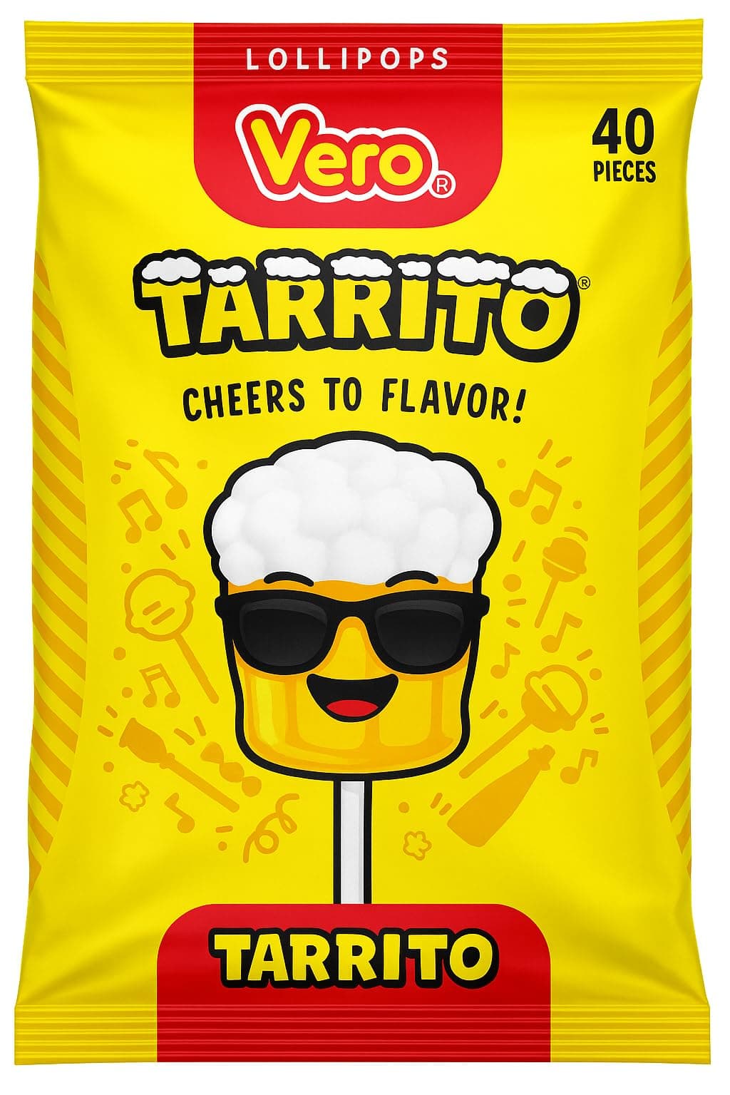 Vero Mexican Candy Tarrito Fruit Flavored Lollipops - 40Piece