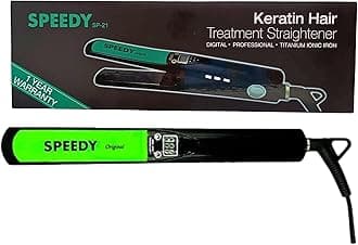 Speedy SP-21 – Keratin Hair Treatment Straightener + Digital + Professional + Titanium ionic iron PRO-SYSTEM 470°F