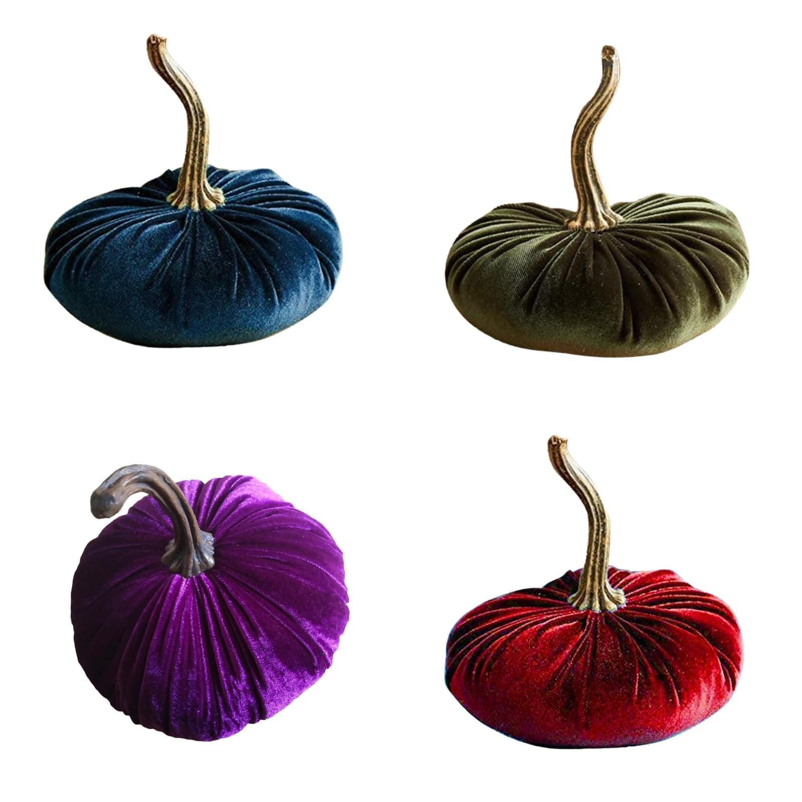 CULTS Fall Artificial Pumpkins Decor for Table Decor Fake Orange Pumpkins Thanksgiving Artificial Pumpkin Faux Velvet Pumpkins for Home Indoor Outdoor Halloween Harvest Decorative (4.33", 4C)