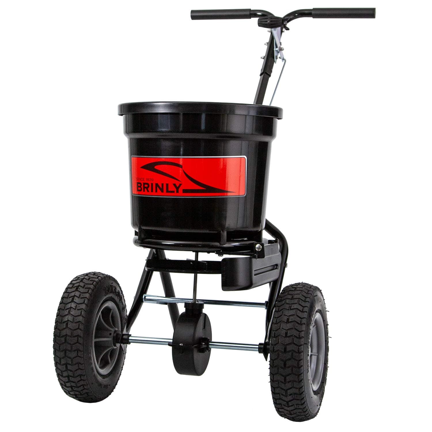 Brinly P20-500BHDF Push Spreader with Side Deflector Kit, 50 lb. Capacity, Black