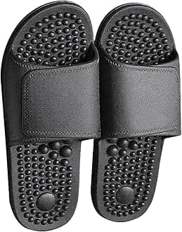 Health Foot Massage Slippers Acupressure Point Care Magnet Therapy Promoting Blood Circulation Myofascial Release Trigger Point Acupuncture Relaxation Gifts for Parents(Black,9.5-10)