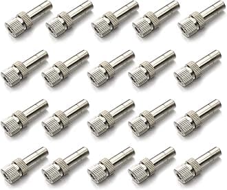 20pcs Brass Mister Nozzles, 6mm Misting Nozzles for Outdoor Cooling System, Landscaping, Air Humidification, Greenhouse Irrigation (without Filter, 0.004"/0.1mm Orifice)