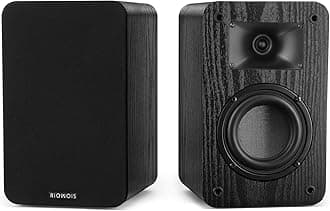 Passive Bookshelf Speakers for Record Player, Stereo Speakers with 4 Inch Woofer and Horn Tweeter for Turntable, Surround Sound System,PC and TV, Wall Mountable.