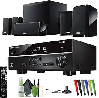 Yamaha Audio YHT-4950U 4K Ultra HD 5.1-Channel Home Theater System with 8" 50W RMS Powered Subwoofer Speakers, AV Receiver, True Surround Sound with Bluetooth Music Streaming (Black)