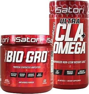 Bio-GRO Protein Synthesis Amplifier - Unflavored (60 Servings) & iSatori Ultra CLA + Omega (90 Softgels)