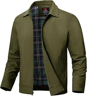 TBMPOY Men’s lightweight jackets, casual style, windbreaker, elegant, lightweight, autumn, spring, golf, work, business