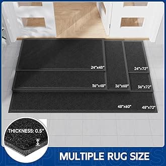 Naturei Sturdy Front Door Mat, 48" x 36" Heavy Duty Indoor Outdoor Doormat for Entryway, Fade Resistant, Waterproof Low Profile Entry Mat, Non Slip Welcome Mat for Outside Entrance, Patio, Home