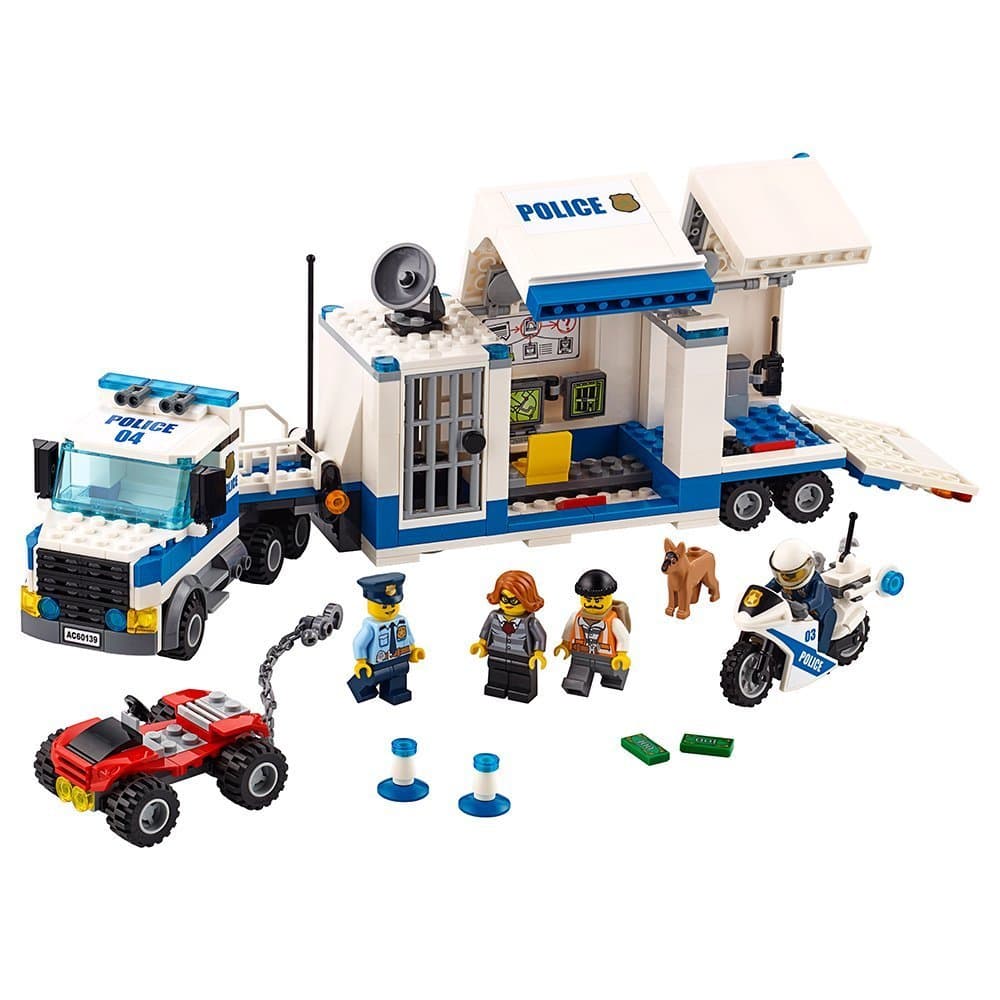 City Police Mobile Command Center Truck 60139 Building Toy, Action Cop Motorbike and ATV Play Set for Boys and Girls Aged 6 to 12 (374 Pieces)