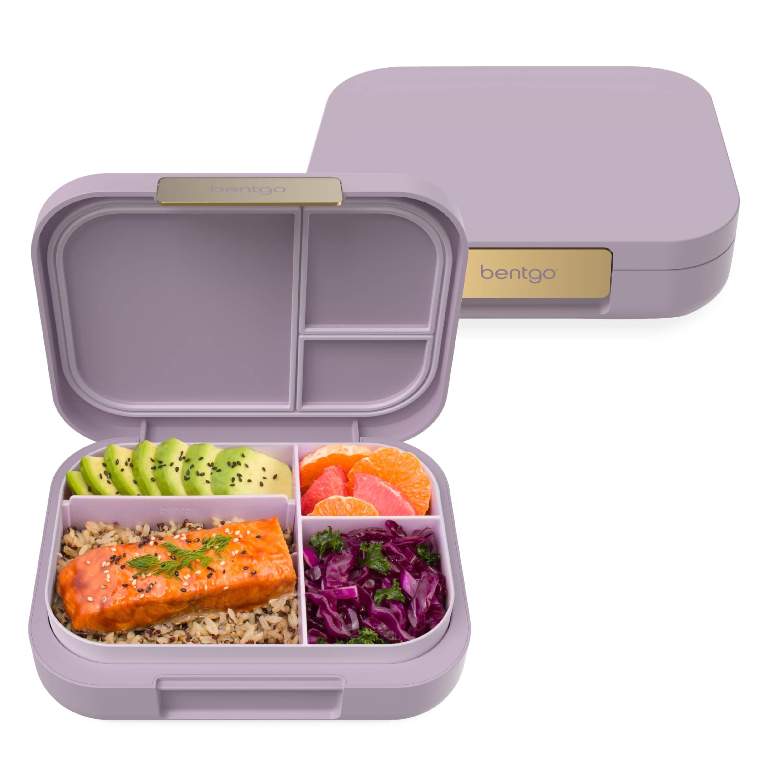 Bentgo® Modern - Versatile 4-Compartment Bento-Style Lunch Box, Leak-Resistant, Ideal for On-the-Go Balanced Eating - BPA-Free, Matte Finish and Ergonomic Design (Orchid)