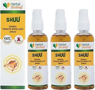 Herbal Strategi Termite Repellent Spray - Natural, Vegan & Eco-Friendly | 100% Herbal and Chemical free | Baby and Pet safe | Ayush certified | 100ml (Pack of 3)