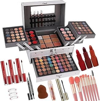 UNIFULL 132 Color All- In- One Makeup For Women Full Kit,Professional Makeup Kit,Makeup Gift Set for Women,Girls&Teens,Include eyeshadow/lipstick/concealer/Lip Gloss/Eyeliner/Mascara（006N2-Silver）