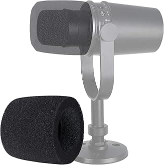 Microphone Pop Filter Compatible with Shure MV7 Microphone - Mic Foam Windscreen Cover for MV7 Microphone to Blocks Out Plosives by YOUSHARES