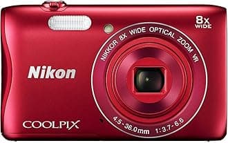 Nikon COOLPIX S3700 Digital Camera with 8x Optical Zoom and Built-In Wi-Fi (Red)