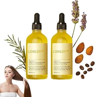 LOVILDS Rosemary Hair Growth Essence, Lovilds Rosemary Hair Growth Oil - 2 Ounce, Rosemary Rosemary Hair & Hair Strengthening Oil for All Hair Types (2 Bottles)
