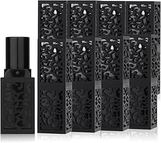 Dioche 10 Pack Empty Lipstick Tubes 12.1mm, Refillable Lipstick Container DIY Lip Balm Tube, Black Hollow Lipstick Case for Handmade Cosmetic (01)