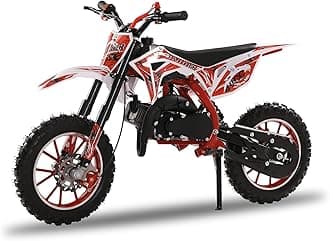 50cc Kids Dirt Bike, Gas Power 2 Stroke Dirt Bike Off Road Mini Motorcycle, Mini Dirt Bike for Kids & Adults, Pull Start Pit Bike, Speeds Up to 40 Mph for Uphill & Off-Road