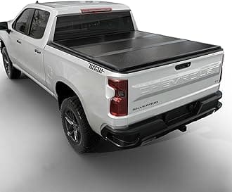 Hard Folding Truck Bed Tonneau Cover |THTF030|Fits Chevy/GMC Silverado/Sierra 1500(2007-2026) 2500 3500 HD(2007-2019), Works w/MultiPro/Flex Tailgate 6' 7" Bed (79.4")