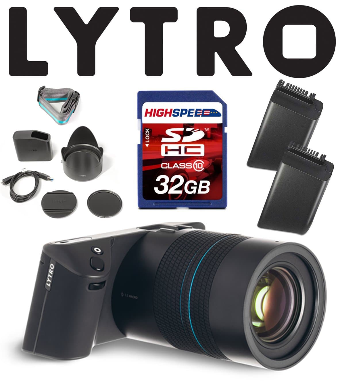Lytro Illum Light Field Digital Camera Bundle w/ 32GB, Lytro Battery