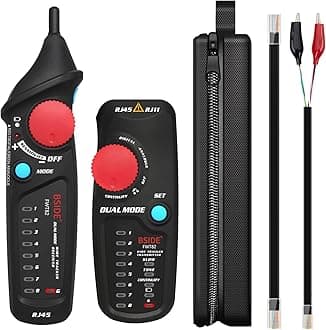 BSIDE FWT82 Dual Mode Network Cable Tracker RJ45 RJ11 Wire Tracker Cable Tester Line Finder Cable Toner for Wire Tracking, Network Cable Collation, Continuity Checking