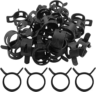 30Pcs Spring Band Clips 1/2" 12mm Air Hose Tube Water Pipe Fuel Hose Line Vacuum Hose Clamp, Fit 12.5-13mm OD (Black)