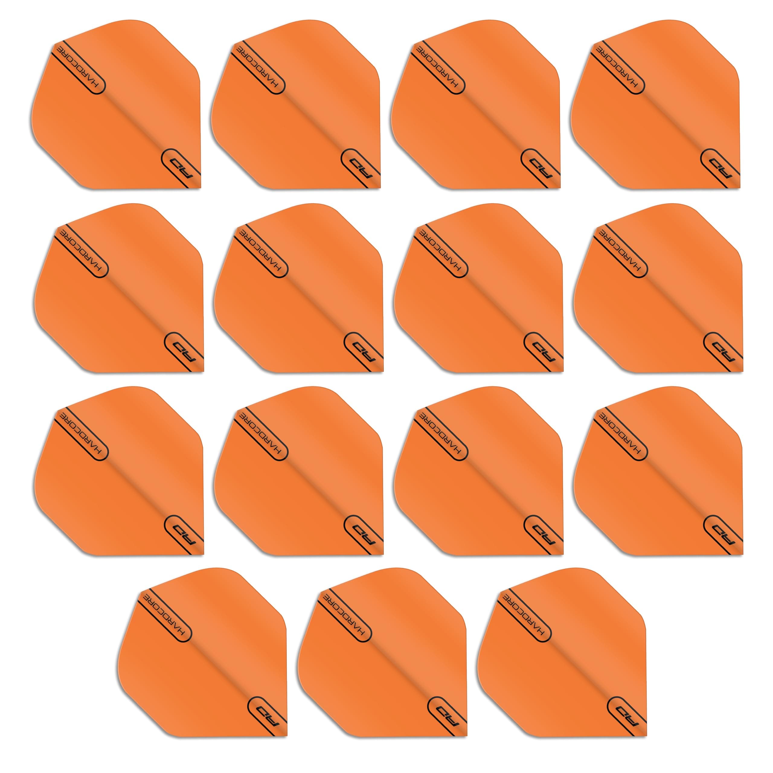 Hardcore XT Colours Extra Thick Standard Dart Flights - 5 sets Per Pack (15 Dart Flights in total) (Orange)