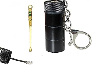 Mini Aluminum Spice Dispensers Set - Leakproof, Salt & Pepper Pots, Portable Travel Containers with Key Ring, Black, Perfect for Camping & Kitchen（1-Pack,black）