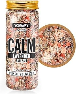Calm Lavender Epsom Bath Salt with Pink Salt - 100% Natural Aromatherapy, Relaxation and Peaceful Slumber |300g