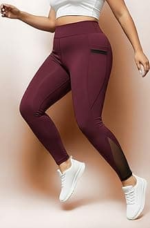 Women's & Girl's Stretch Fit High Rise Track Pant Gym wear Mesh Leggings Workout Pants with Side Pockets/Stretchable Tights/Highwaist Sports Fitness Yoga Track Pants_2012