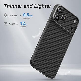 Memumi Ultra Thin Aramid Fiber Case, Shockproof Full Protective Cover for iPhone 17 Pro Max, Bulletproof Material, High Strength, Lightweight, Slim, Supports Wireless Charging, Minimalist, Simple