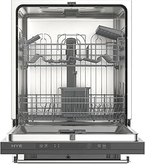 HYE Fully Integrated Dishwasher 60cm – Built In Dishwasher, 14 Place Settings, Quick Wash 29 Mins, 49dB Quiet Operation, Energy Rated E, Silver - DW01B14PS19 [2025]