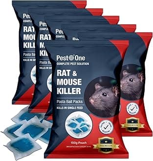 Rat Block Bait Mouse Poisoning Blocks Blue Pasta Block Rodent Control Single Feed Rat Mice Killer Sachets Strongest Strength Blocks for Home & Garden Treatment (150g Pasta x 6 Pack) Brodifacoum Paste