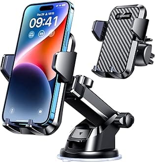 VANMASS VANMASS Car Phone Mount, Dashboard Windshield Air Vent Cell Phone Holder for Car, Strong Stick Suck, One-Touch Design, Car GPS Cradle Compatible with iPhone Xs Max XR X 8 7 6, Galaxy S8 S9, LG
