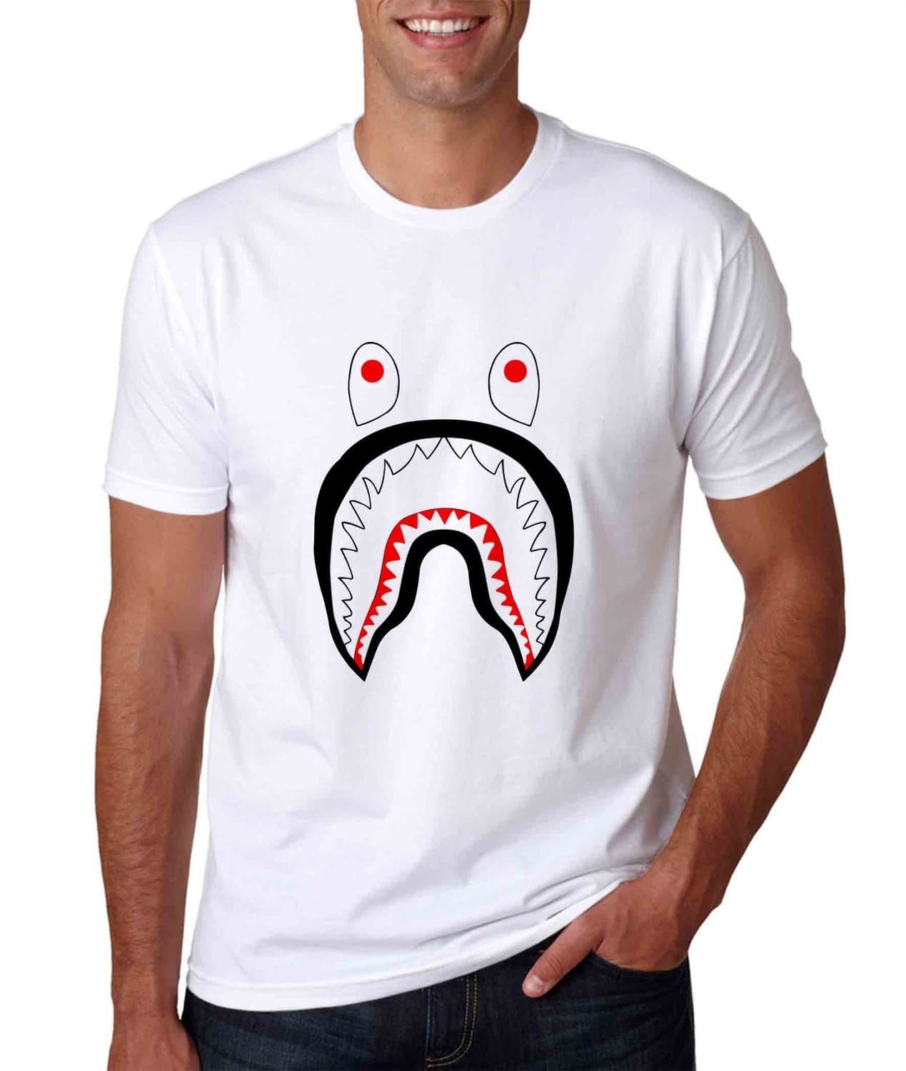 Fireti Bape Shark Tshirt For Man Small