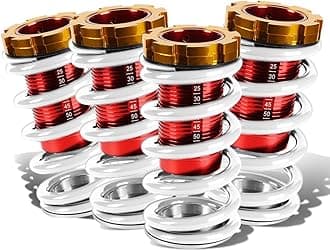 DNA MOTORING 4PCS Suspension Coilover Sleeves Spring Kit Compatible with 88-00 Civic / 93-97 Civic Del Sol / 88-91 CRX / 90-01 Integra, White, COIL-HC88-T11-WH