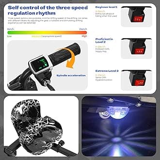 Makamsui Drift Trike, Big Wheel Drifting Tricycle for Ages 8+with Strong Steel Frame, Kids Ride on Tricycles with Adjustable Seat, Ride-On Toy for Boys and Girls Black