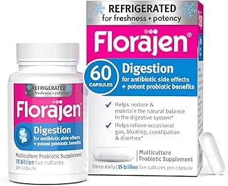 Florajen3 High Potency Probiotics | for Antibiotic Side Effects | 60 Capsules | Packaging May Vary