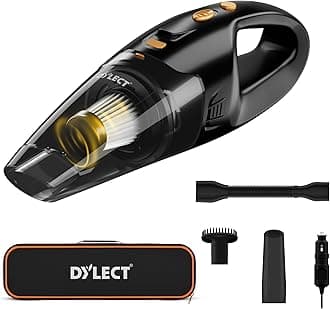 Car Vacuum Cleaner: 100W & 4500Pa Strong Suction, Washable HEPA Steel Filter, Copper Motor, Compact & Lightweight for Dry Use, 14.7ft Long Cable