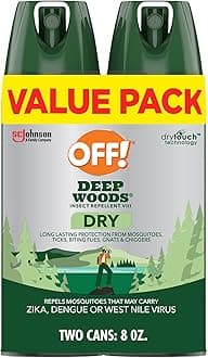 OFF! Deep Woods Insect Repellent Aerosol, Dry, Non-Greasy Formula, Bug Spray with Long Lasting Protection from Mosquitoes, 4 Oz, 4 Count